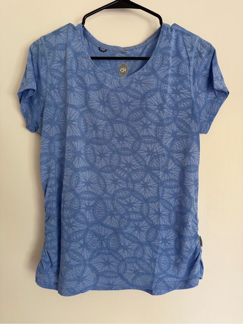 Club Ride Apparel Light Blue Wheel-Print Short Sleeve Tee